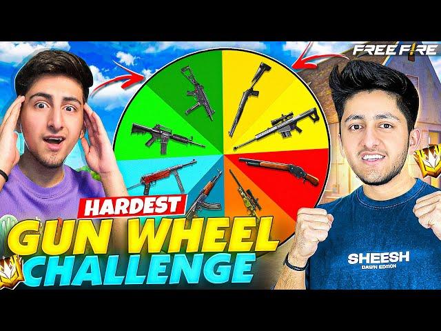 Hardest Gun Wheel Challenge 1 Vs 1 With My Noob Brother  - Garena Free Fire