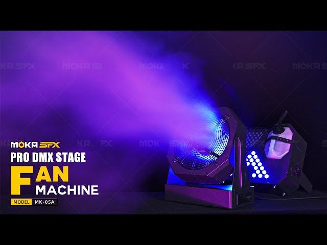 New Compact! MOKA SFX DMX Fog Variable Speed Stage Fan | Wind Assist Machines