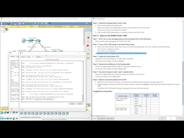 Lab 7.3.4.4 Packet Tracer - Investigating DUAL FSM