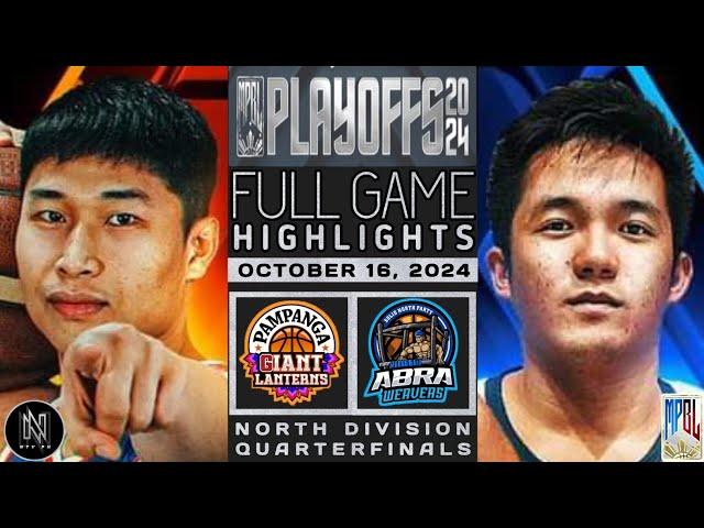 MPBL HIGHLIGHTS | QUARTERFINALS | PAMPANGA VS ABRA | OCTOBER 16, 2024