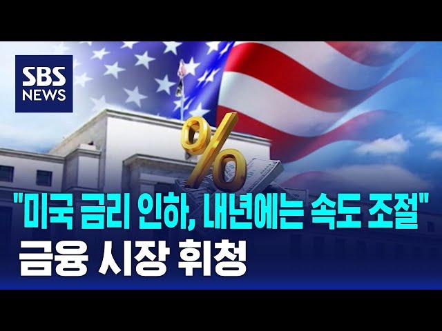 "미국 금리 인하, 내년에는 속도 조절"…금융 시장 휘청 / SBS