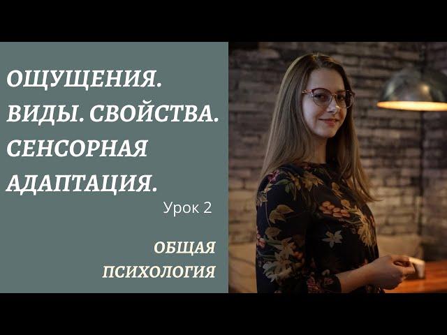 Ощущения. Часть 2. Виды ощущений. Свойства и характеристики. Сенсорная адаптация и взаимодействие.