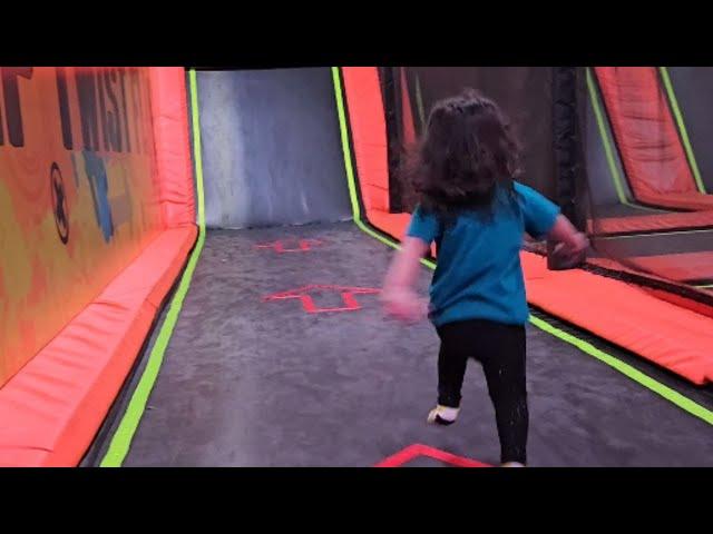 Trampoline trot: Little girl's adventure goes from hop to oops || WooGlobe