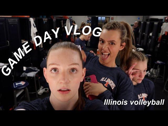 DI Volleyball Game Day Vlog (spring match) | Illinois Volleyball