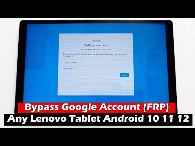 Bypass Google Account (FRP) Any Lenovo Tablet Android 10 | 11| 12 - 5 Minutes