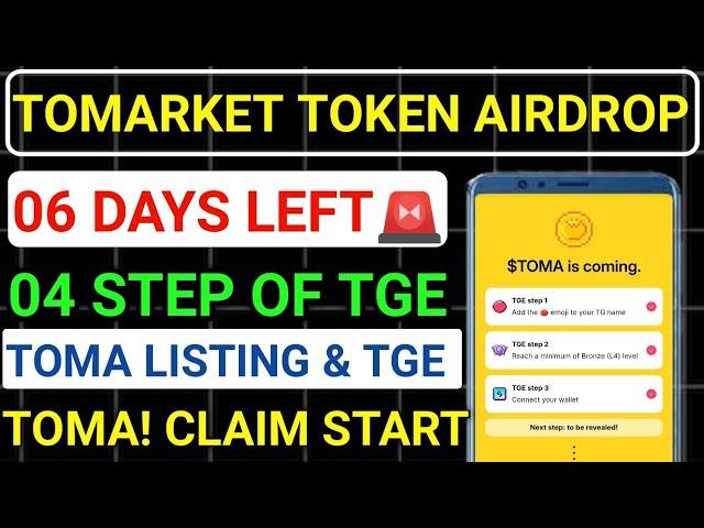 TOMARKET TOKEN AIRDROP06 DAYS LEFT04 TGE TASK️FINAL TASKTOMA CLAIM! START #blum #major tomarket