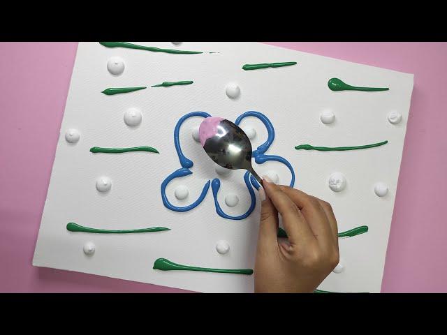 Easy Painting : Spoon Painting Techniques / Acrylic Painting (3) 