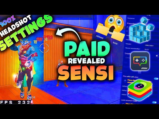 SECRET : PAID SENSI SETTINGS REVEALED 100% Auto headshot Bluestacks 5 4K |  #freefire  #bluestacks