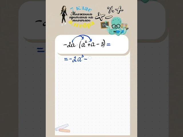 Множення одночлена на многочлен. Алгебра 7 клас #shevchykmath #shevchykeducation #erudit #erudittop