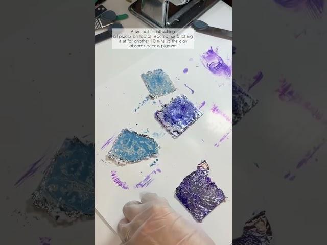 Mokume-gane technique on a translucent polymer clay #polymerclay #polymerclaytutorial