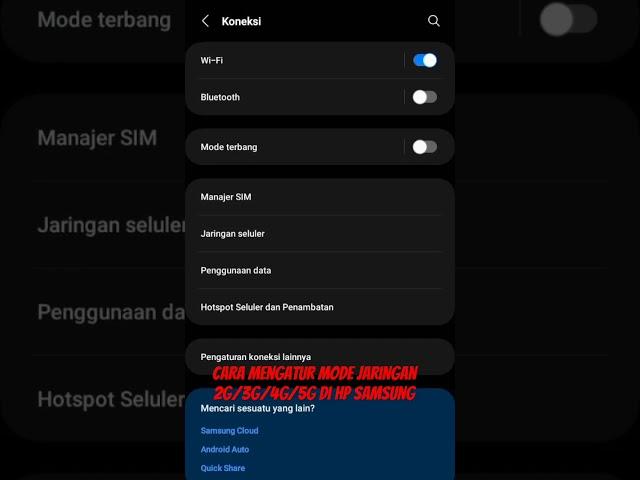 Cara mengatur mode jaringan 2G/3G/4G/5G di hp samsung