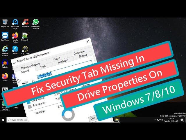 Fix Security Tab Missing In Drive Properties