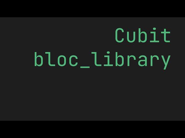 FLUTTER Cubit example | Bloc library | State management