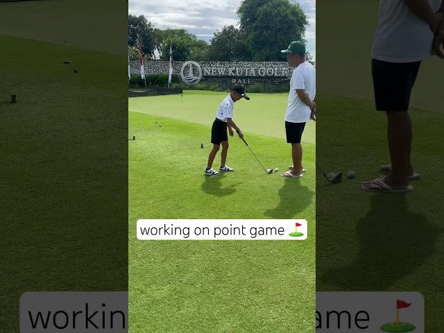 Xander practicing for the next tournament with Om Tungky ‍️️#golf #juniorgolf #pga #pgibali