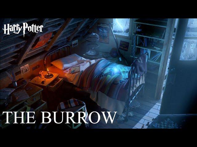 Relaxing Rain and Thunderstorm ASMR at the Burrow - Harry Potter Ambience