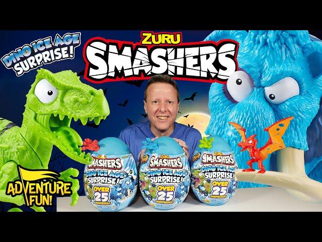 Zuru Smashers Dino Ice Age 25 Surprises Mammoth, Raptor & More Dinosaur Adventure Fun Toy review!