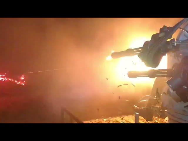 INSANE Dillon Aero QUAD Minigun Night Shoot 12,000 Rounds Per Min