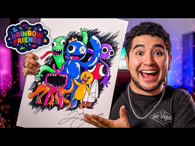 Dibujando ROBLOX - RAINBOW FRIENDS con PLUMONES MAGICOS  - ZAID CÓRDOVA