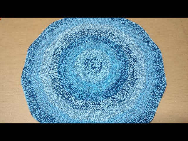 Круглый коврик крючком. Без узелков. Crochet round rug.