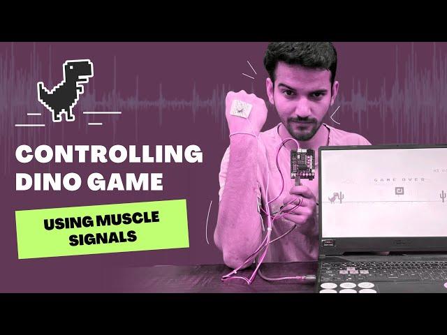 Controlling Dino Game using Muscle Signals (EMG) | Muscle BioAmp Shield v0.3 | DIY Neuroscience