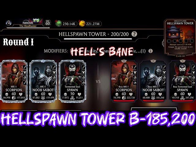 Hellspawn Tower Final Boss 200 Fight + Rewards Mortal Kombat Mobile | Mirror Boss Match