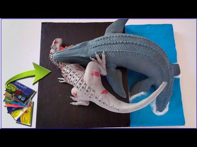 MOSASAURUS vs INDOMINUS REX WITH CLAY/PLASTILINA. Jurassic World