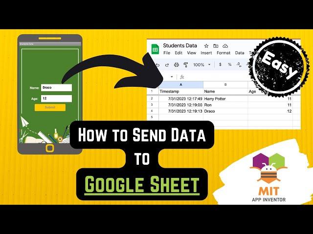 Send data to Google Sheet in MIT App Inventor (SUPER EASY) | Send App Inventor data to Google Sheet