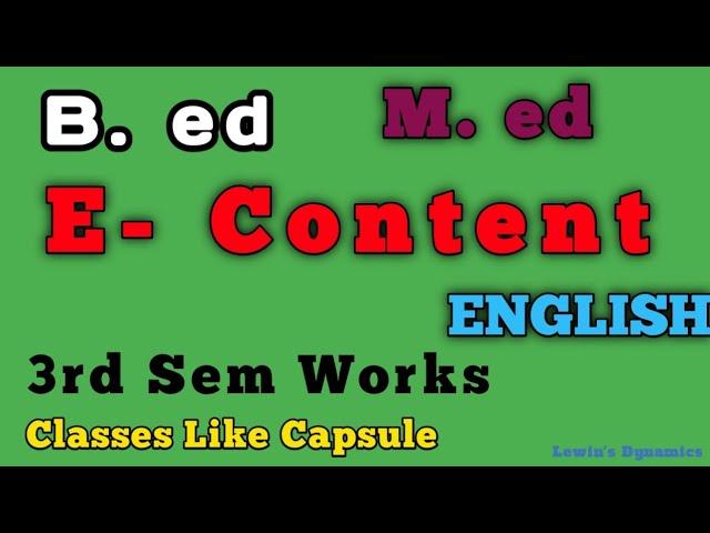 E- CONTENT | ENGLISH OPTION