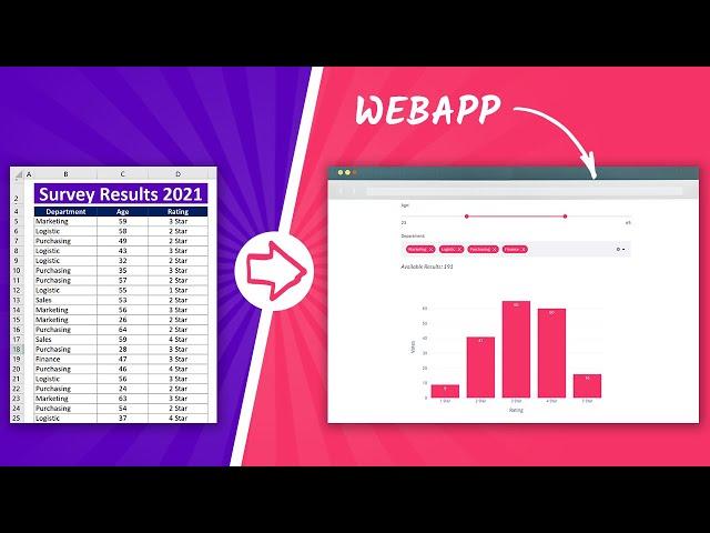 Turn Your Excel File Into A Web App With Python (fast & easy) | Streamlit Tutorial