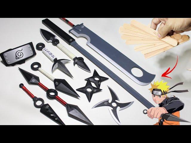 EASY & SIMPLE DIY | Making my own Popsicle Naruto Weapons WITHOUT USING POWERTOOLS - FREE TEMPLATES