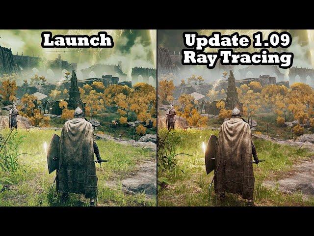 Elden Ring Patch 1.09 Ray Tracing vs. Launch graphics comparison