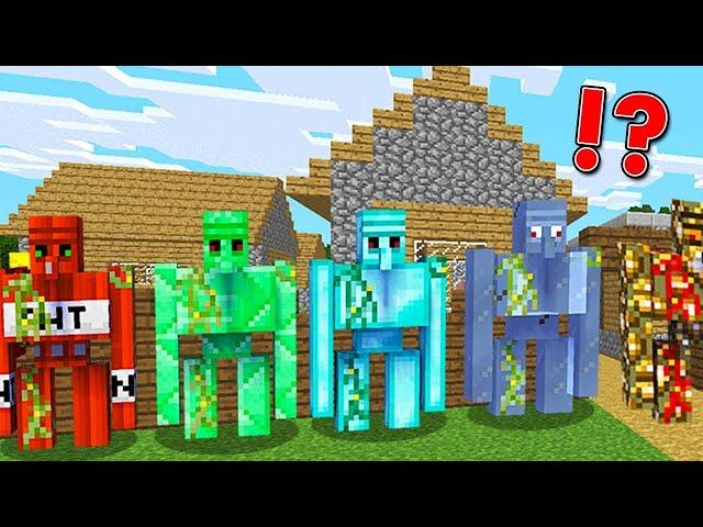 Zombies vs Iron Golem Security - Minecraft