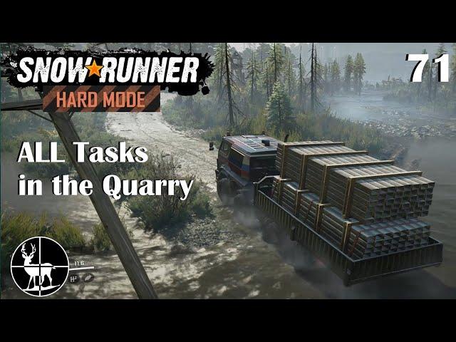 (EP71) ALL Tasks on Quarry ️ SnowRunner Hard Mode ️ Season  0