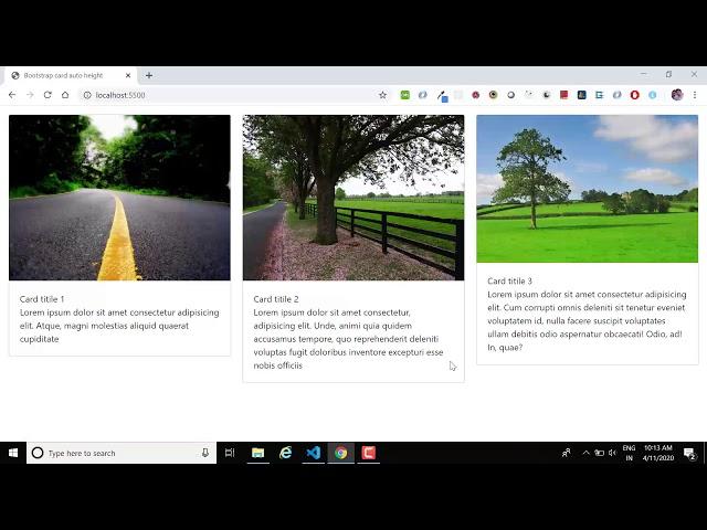Bootstrap 4 auto height cards
