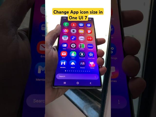 Change app icon size in Oneui 7 #oneui7 #samsung #youtubeshorts #shorts