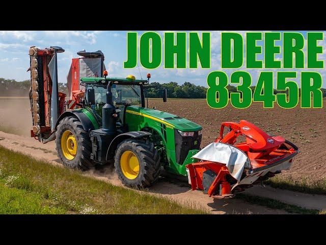 JOHN DEERE 8345R &  Kuhn FC 9530 R + FC 3125 RF - Cutting clover