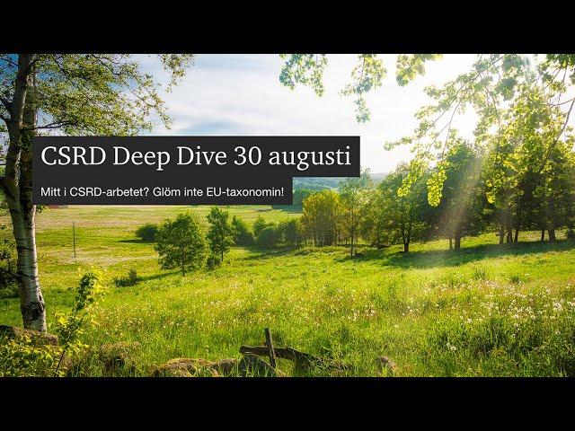 CSRD Deep Dive - EU-taxonomin