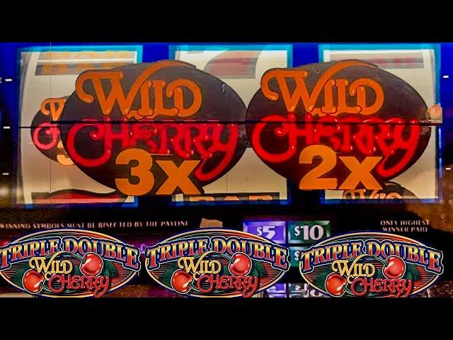 Old School Triple Double Wild Cherry Casino Classic 3 Reel Slot