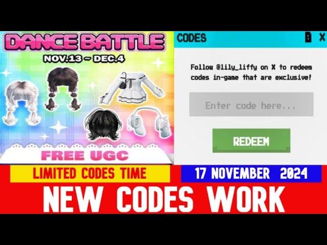 *NEW CODES NOVEMBER 17, 2024* Dance for UGC ROBLOX | Expires in 18 Hours!