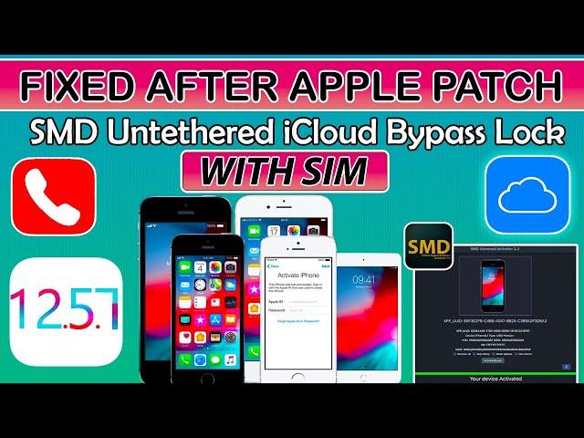 SMD IS BACK iCloud Bypass Activation Lock + Signal/Sim iOS 12.5.7 iPhone 5S/6/6+ iPad Mini 2/3/Air1