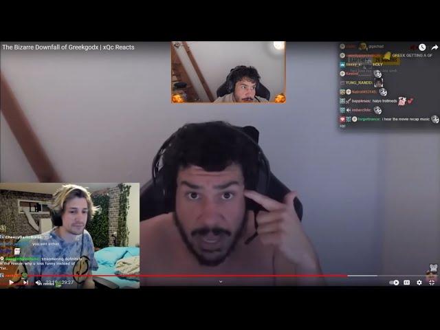 Greekgodx reacts to xQc reacting to The Bizarre Downfall of Greekgodx