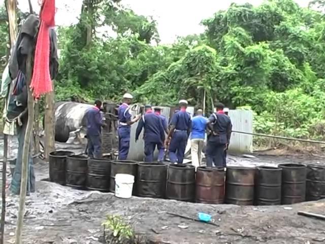 Nigerian Security and Civil Defence Corps Destroys Illegal Refinery In Kogi State