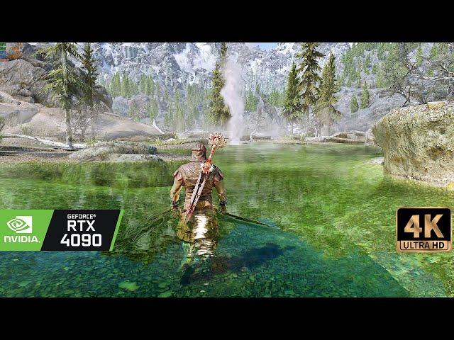 [4K60] Skyrim Ultra Modded graphics 1300+Mods - Best Next Gen MOD Graphics | TKVENB with Raytracing