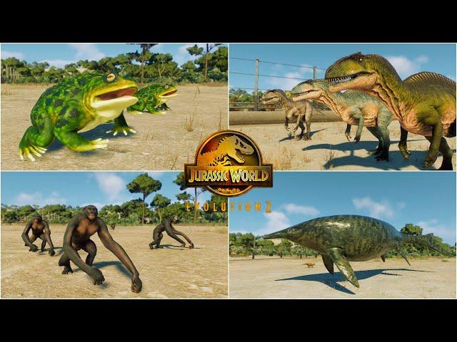 ALL 50 NEW DINOSAUR SPECIES, REPTILES and PREHISTORIC ANIMALS  INTRO in SAN MARIE BAY | JWE2 MODS