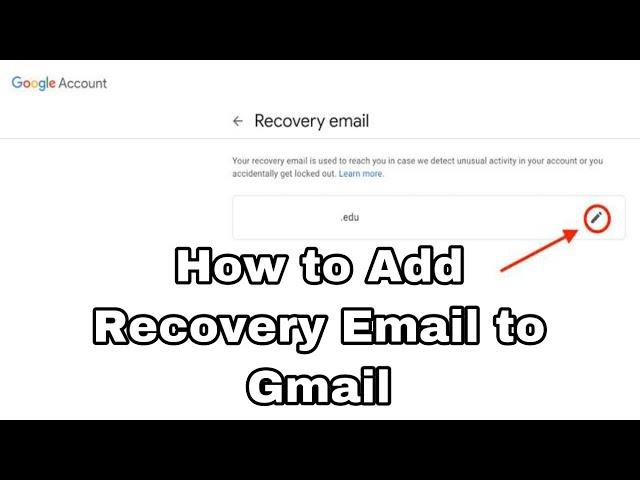 How to Add Recovery Email to Your Google Account || how to add recovery email for google account