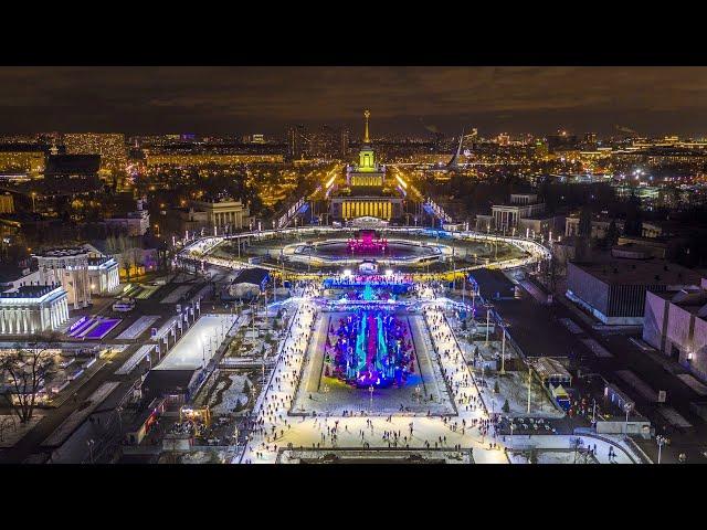 Beautiful vieuw of vdnkh in moscow in winter