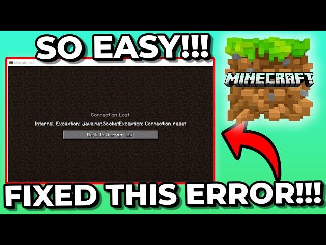 How To Fix Minecraft Connection Lost Error: Connection Reset (Step by Step)