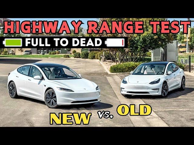 Old vs New Tesla Model 3 Highway Range Test! Huge Improvement For Refresh - Long Range AWD