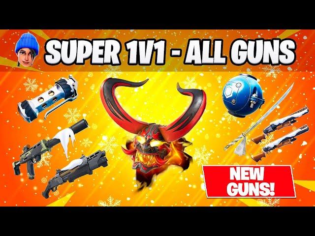 SUPER 1V1 ALL GUNS MAP FORTNITE CREATIVE - FIND VAULT CODE LOCATIONS