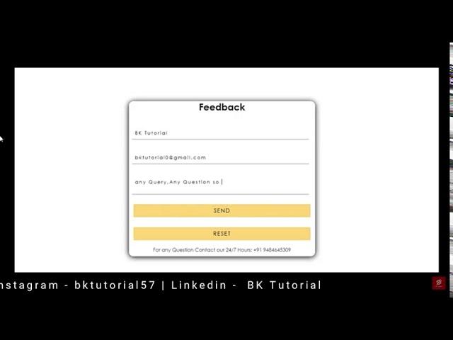 Create a Feedback Form HTML,CSS and HTML5 Validation by #BKTutorial